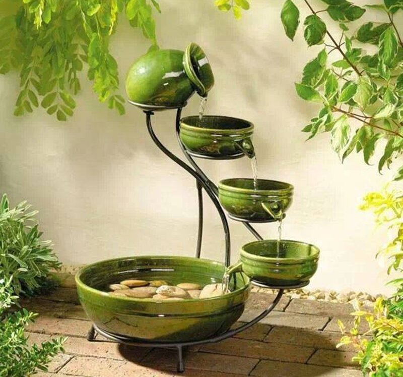 Green Ceramic Water Fountain