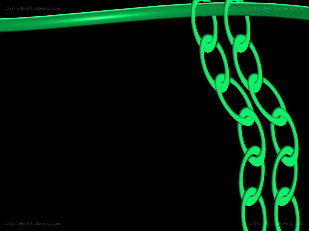 green chain on black background