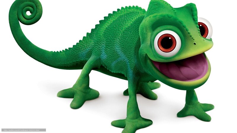 Green Chameleon Character — Playful