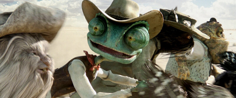 Green Chameleon in Cowboy Hat