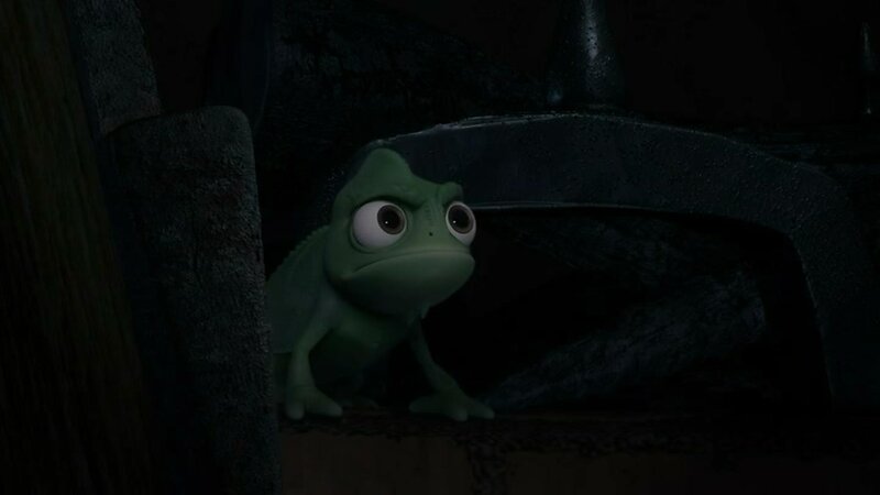 Green Chameleon in Dark Space