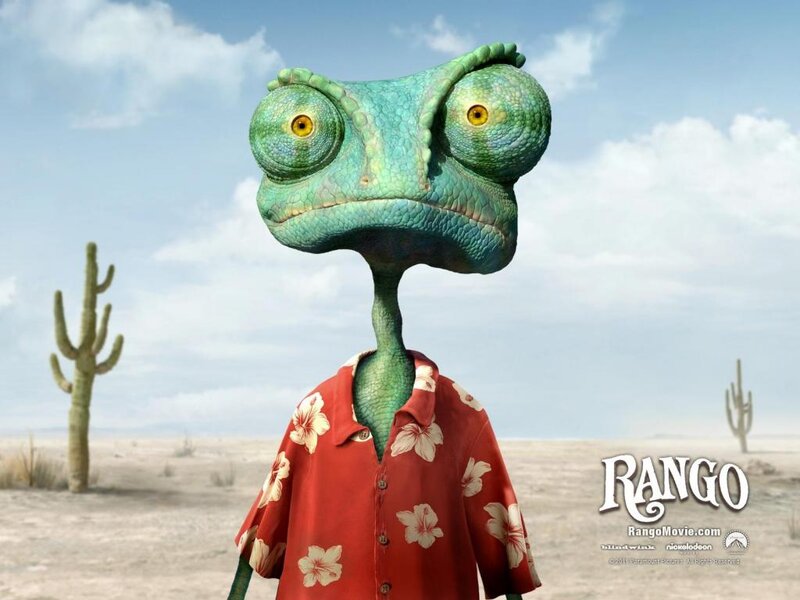 Green Chameleon in Desert — Dry, Open