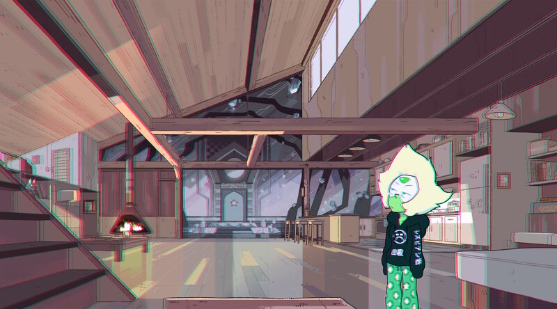 Green Character in Kitchen