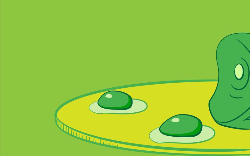 Green Character on Plate