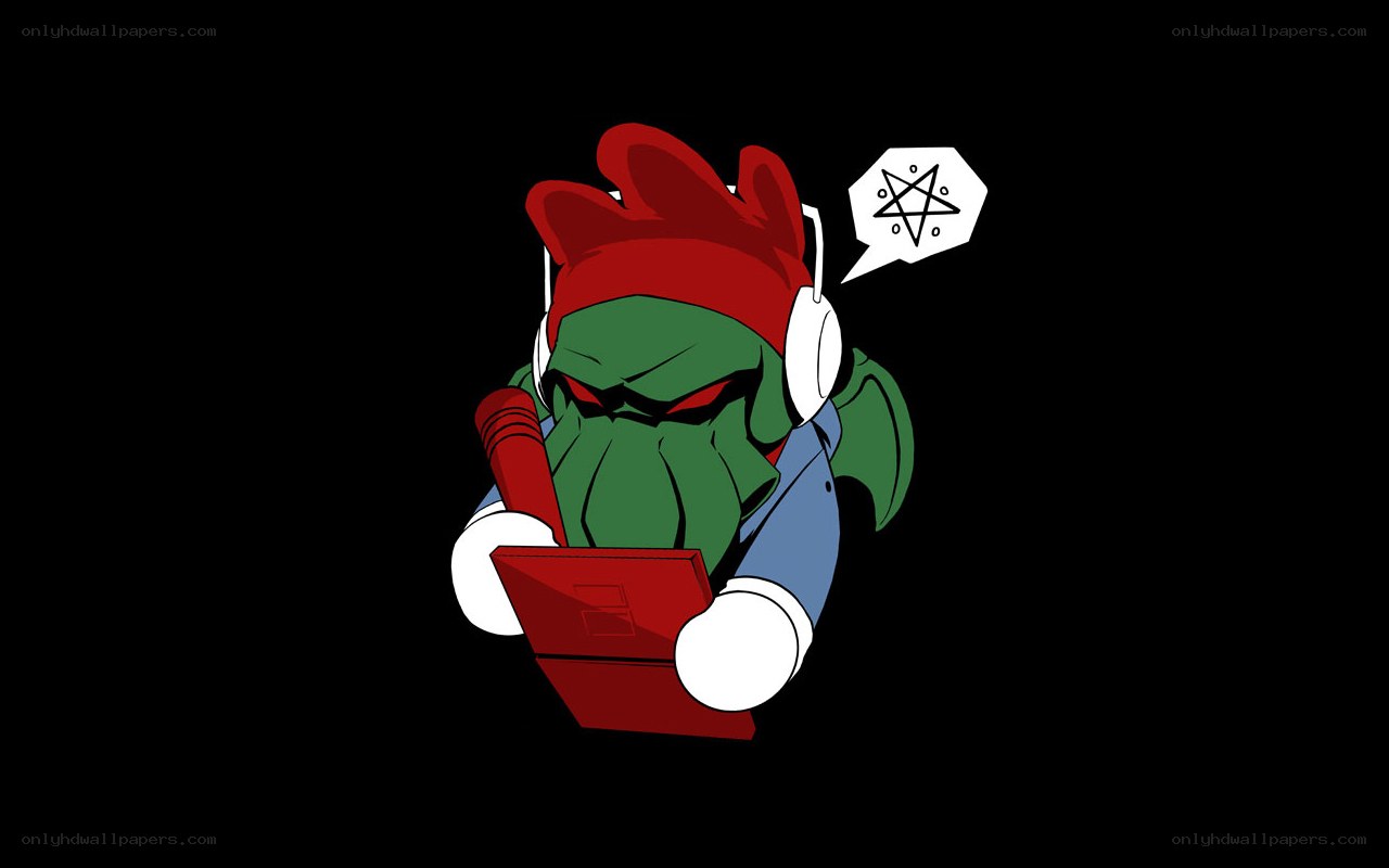 green character with headphones