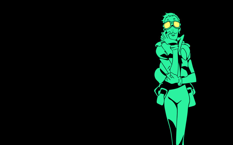 green character with sunglasses