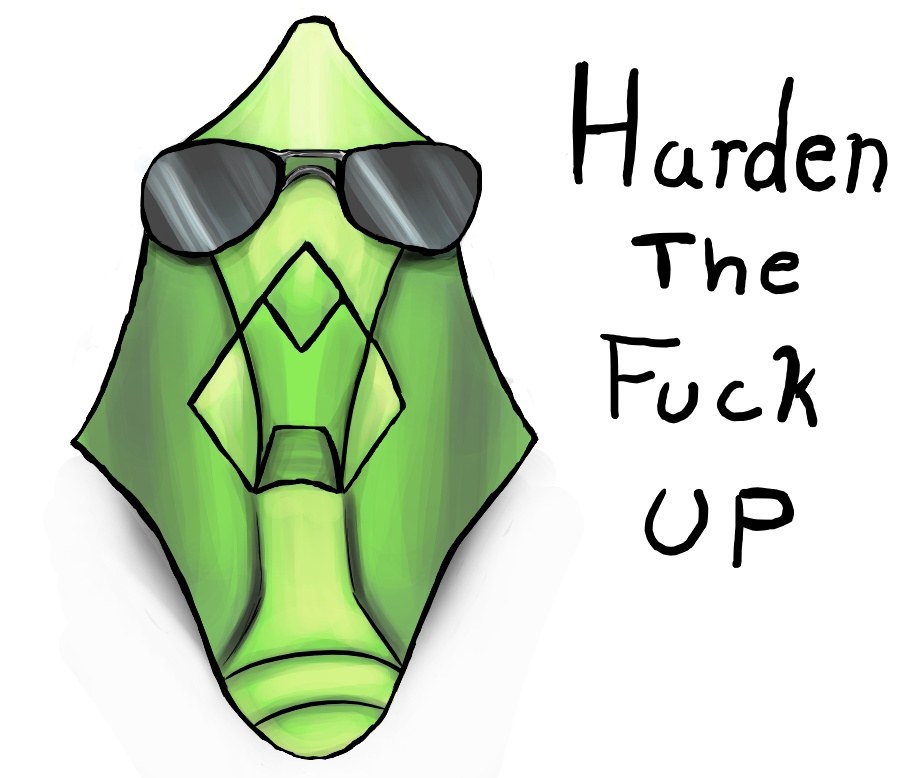 green character with sunglasses
