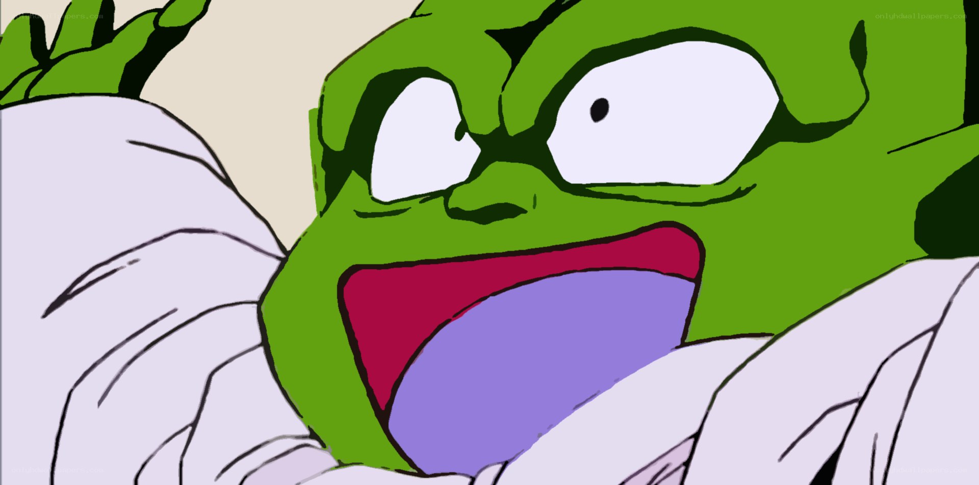 green character with wide eyes