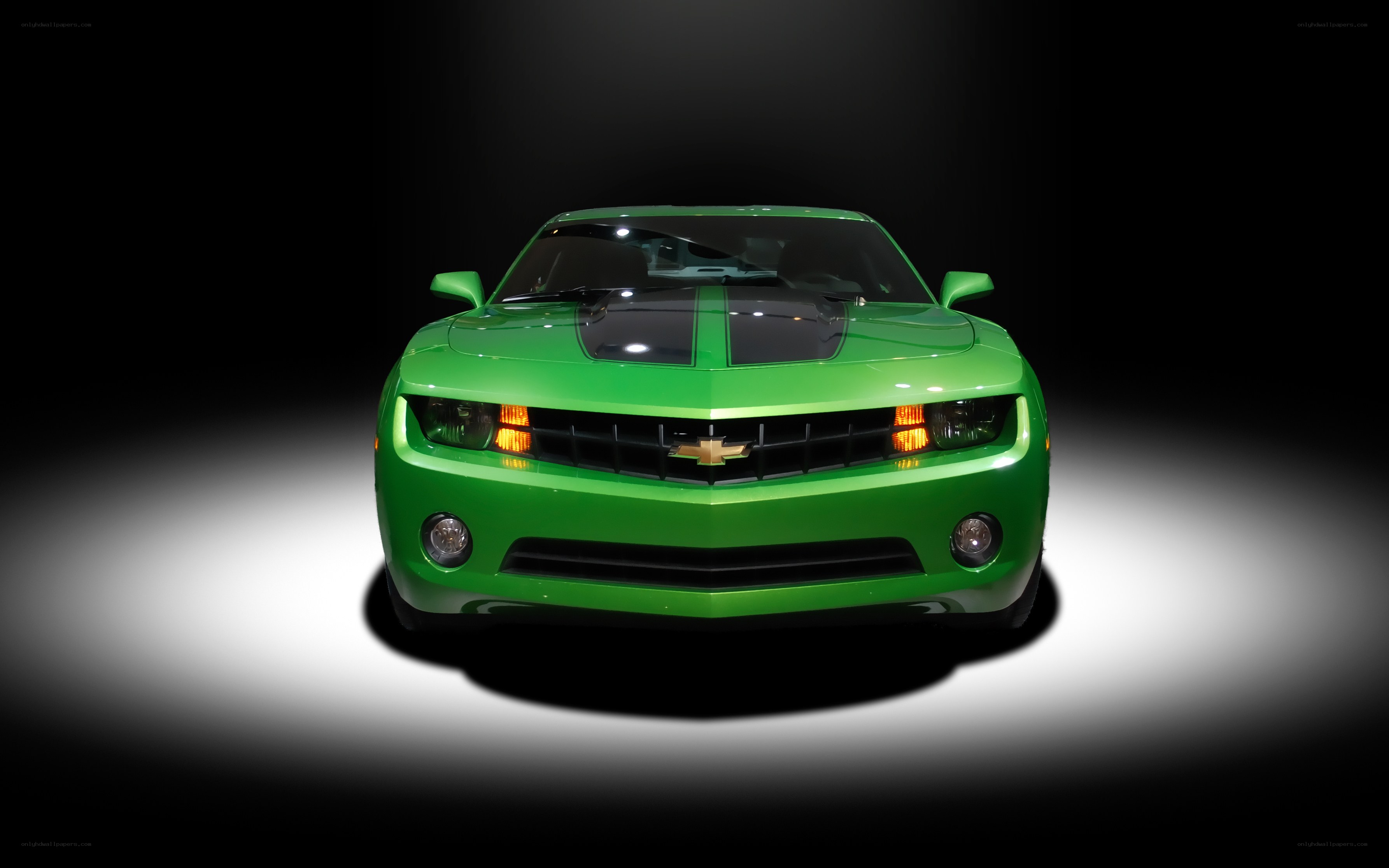 green chevrolet camaro