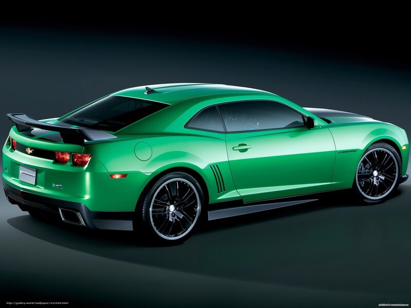 Green Chevrolet Camaro — Dramatic, Photograph, Black Wheels