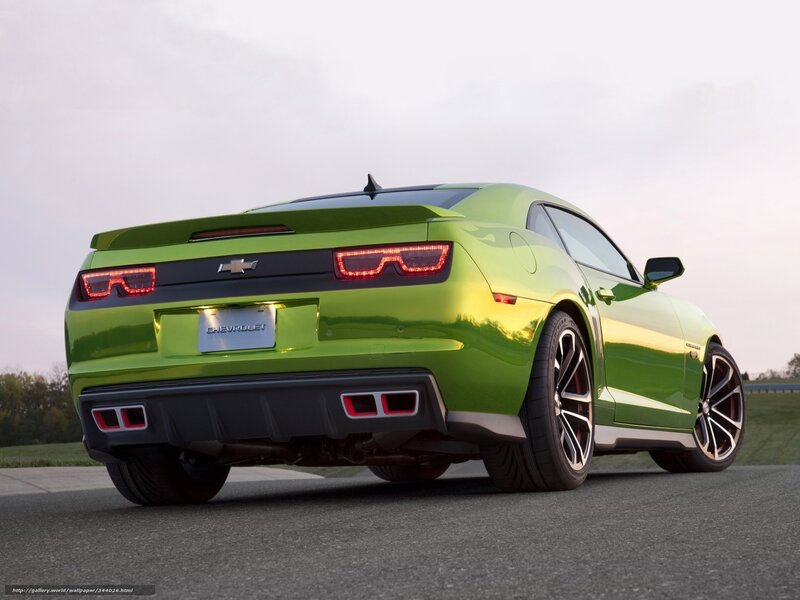 Green Chevrolet Camaro — Dramatic, Sunset