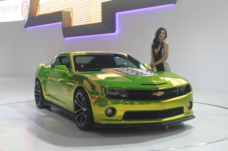 Green Chevrolet Camaro — Showroom