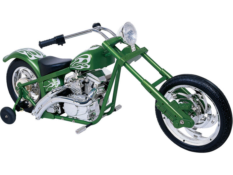 Green Chopper Motorcycle — Neutral