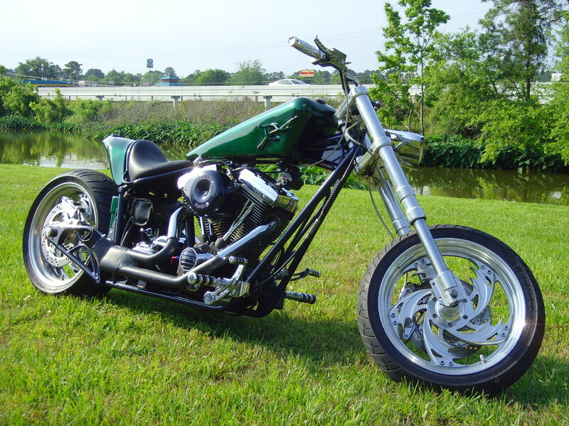 Green Chopper Motorcycle — Serene
