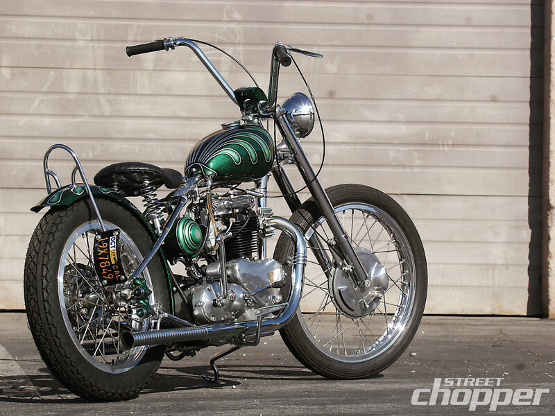 Green Chopper Motorcycle — Static