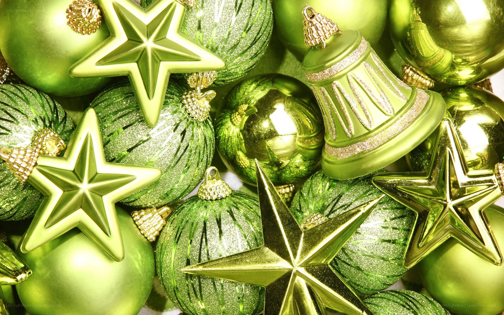 green christmas ornaments