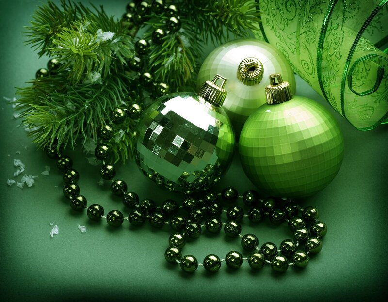 Green Christmas Ornaments — Festive, Winter