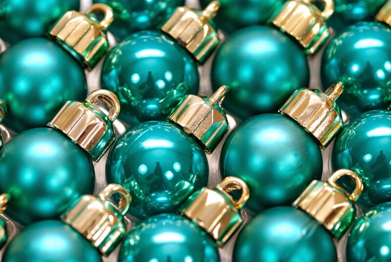 Green Christmas Ornaments — Teal