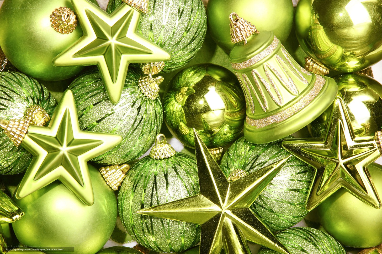 green christmas ornaments