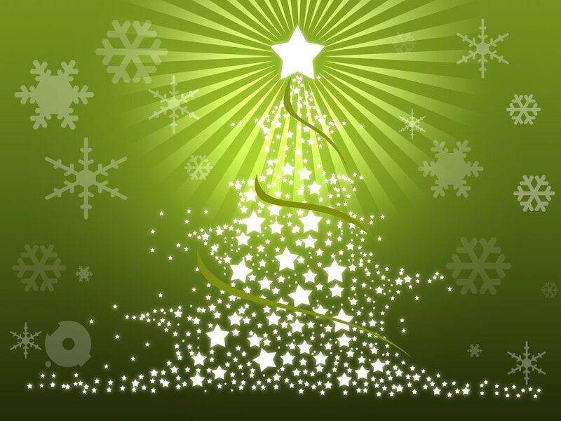 green christmas star tree
