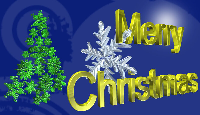Green Christmas Tree — Blue