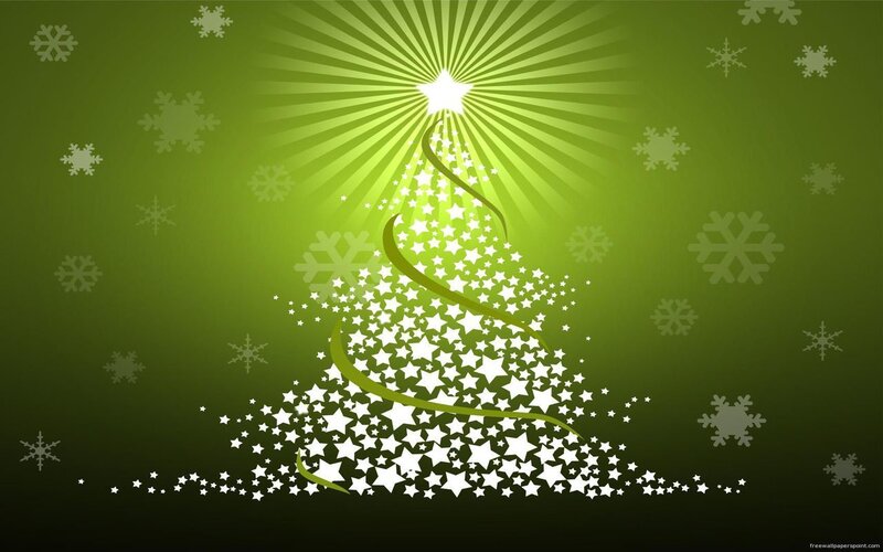 green christmas tree with stars