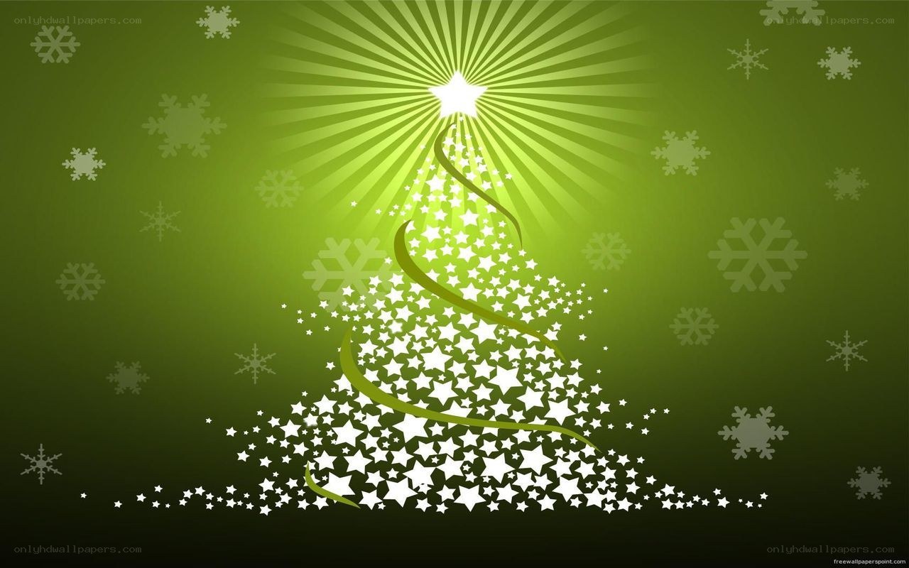 green christmas tree with stars