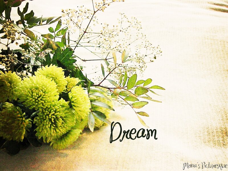 Green Chrysanthemums and Baby's Breath