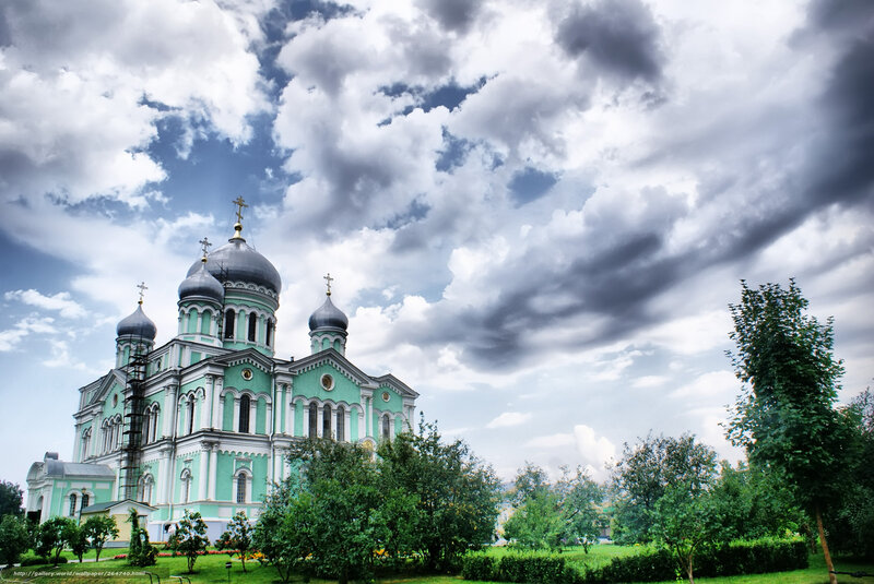 Green church with domes