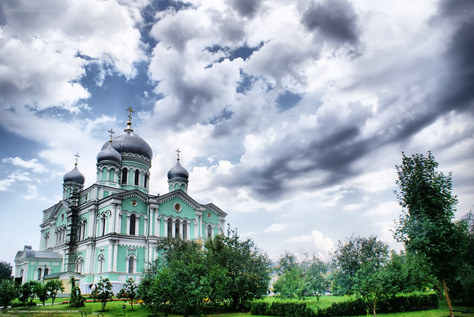 Green church with domes