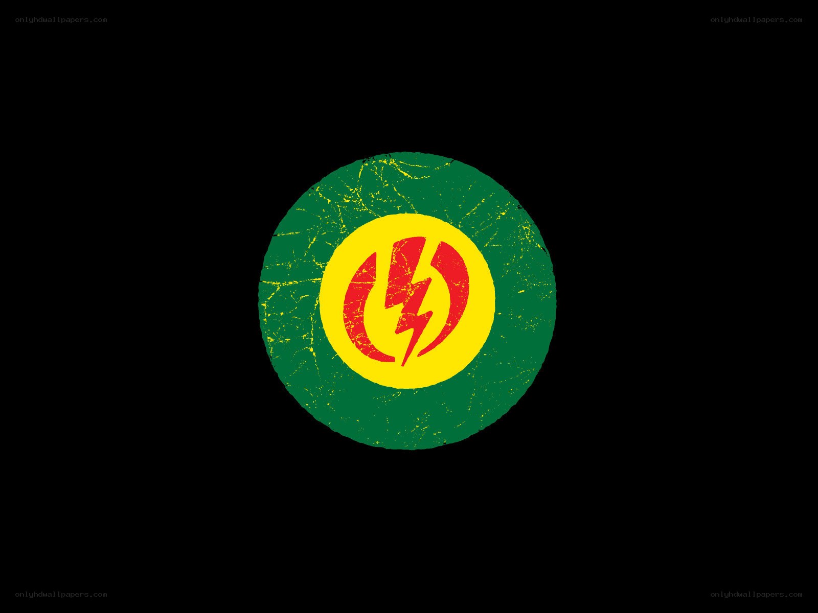 green circle with lightning bolt