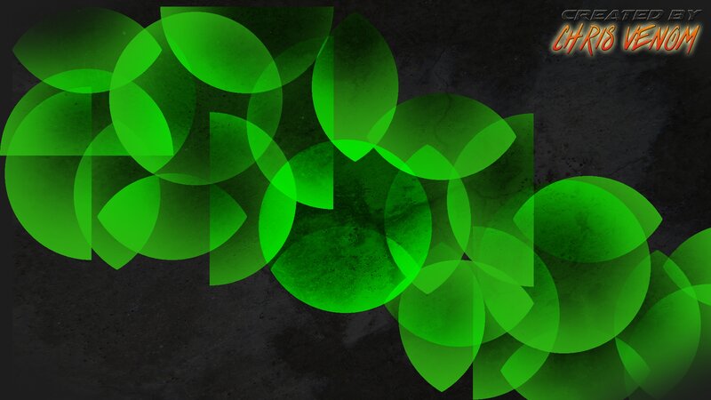 Green Circles on Dark Background