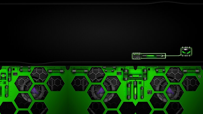 Green Circuit Board — Black, Futuristic