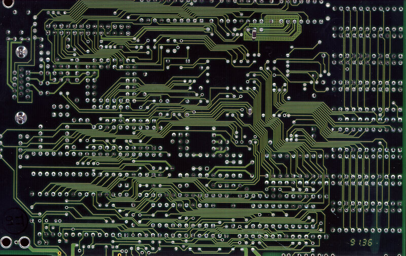 Green Circuit Board — Black, Technical, Photograph, Circuit Traces