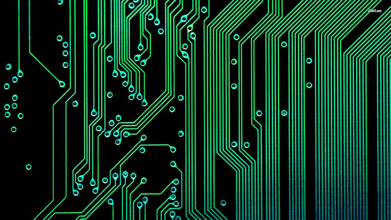 Green Circuit Board — Black, Technical
