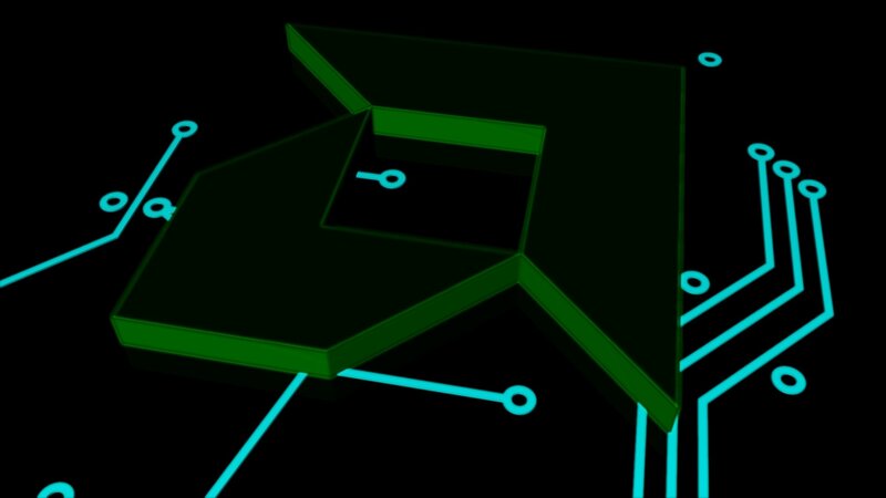 Green Circuit Board — Black