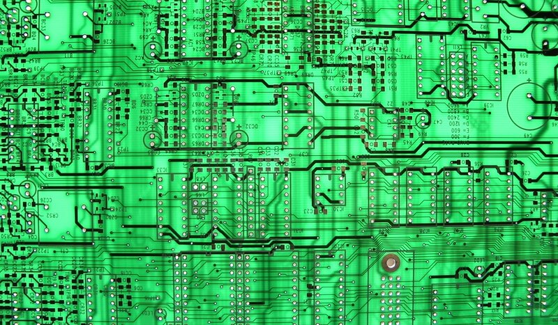 green circuit board close-up