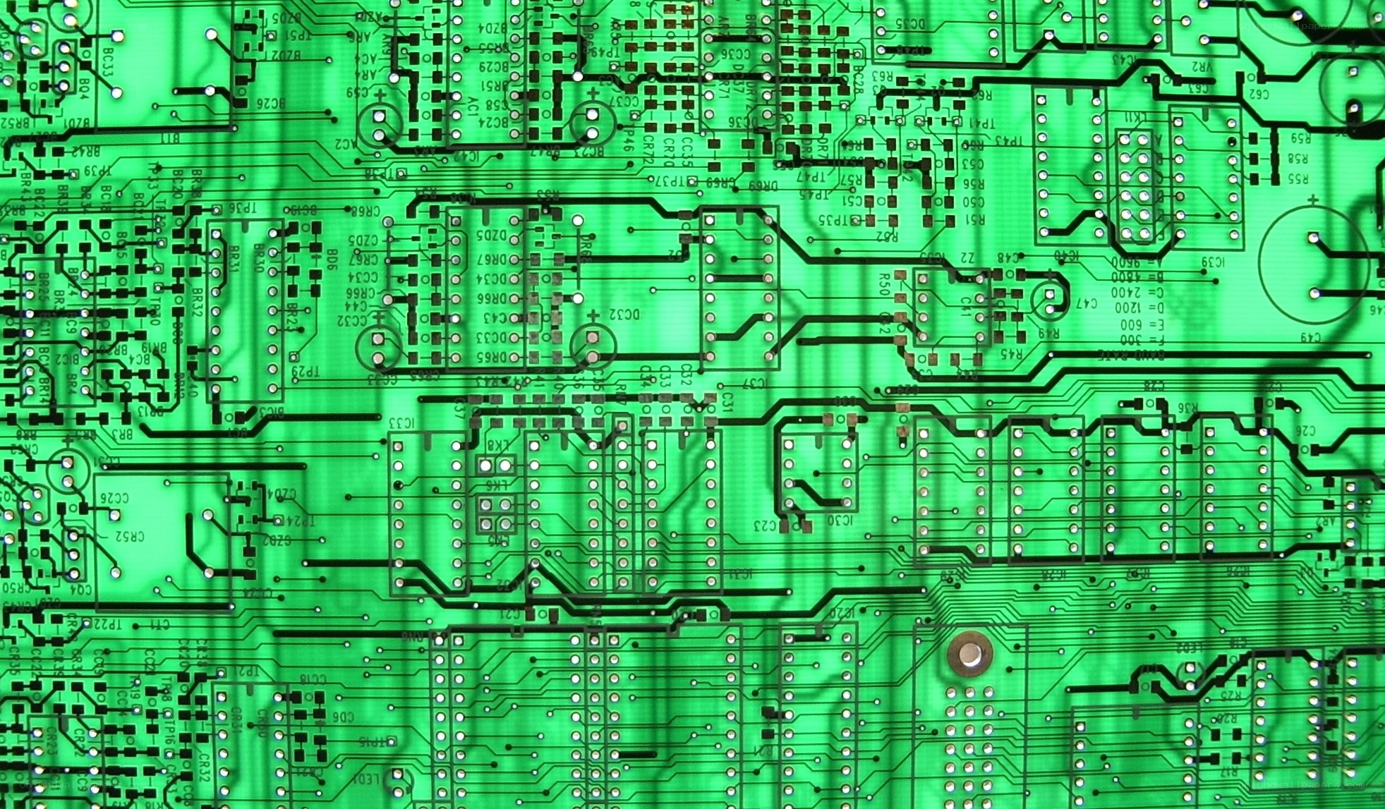 green circuit board close-up