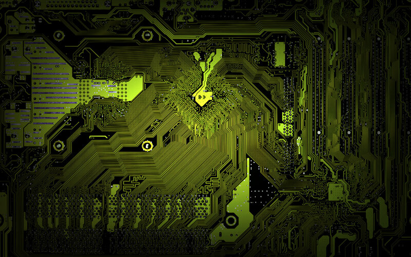 green circuit board close-up