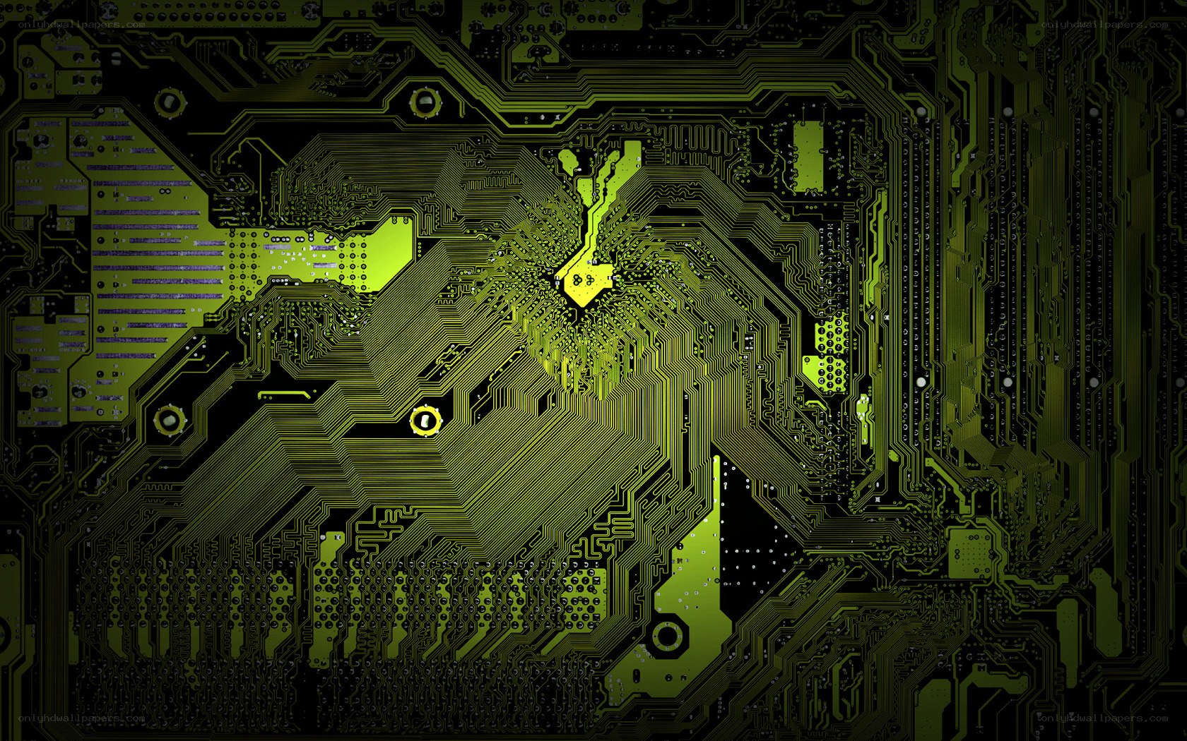 green circuit board close-up