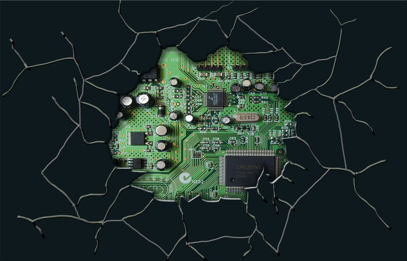 Green Circuit Board — Dramatic