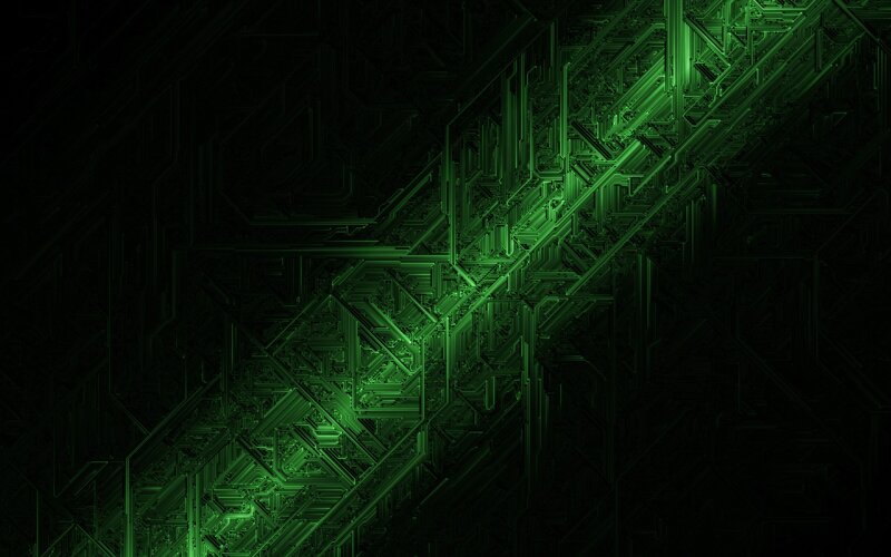 Green Circuit Board Pattern — Dark
