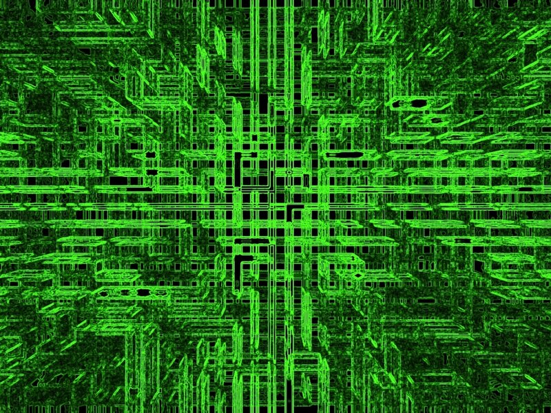 Green Circuit Board Pattern — Technological