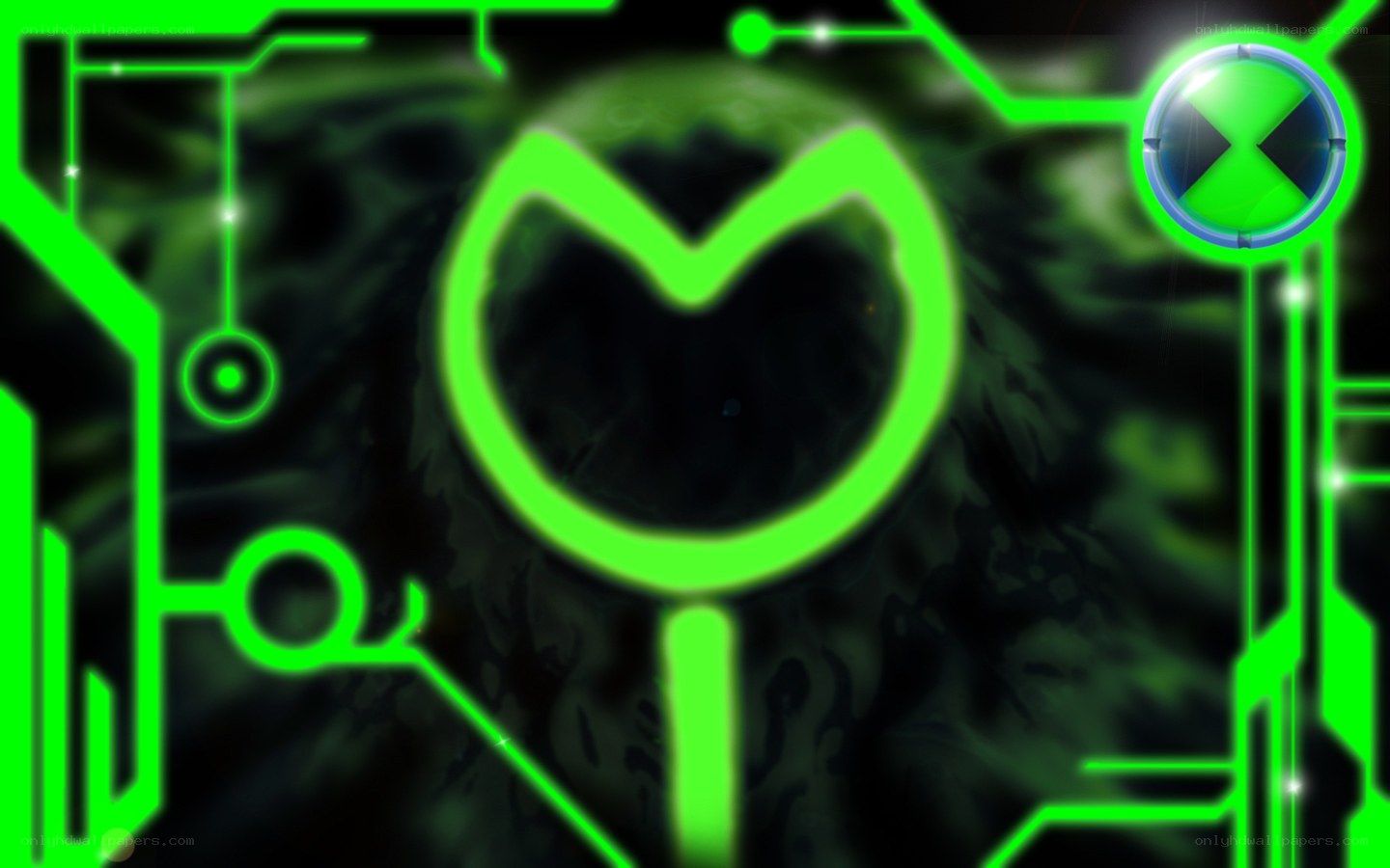 green circuit design with symbol
