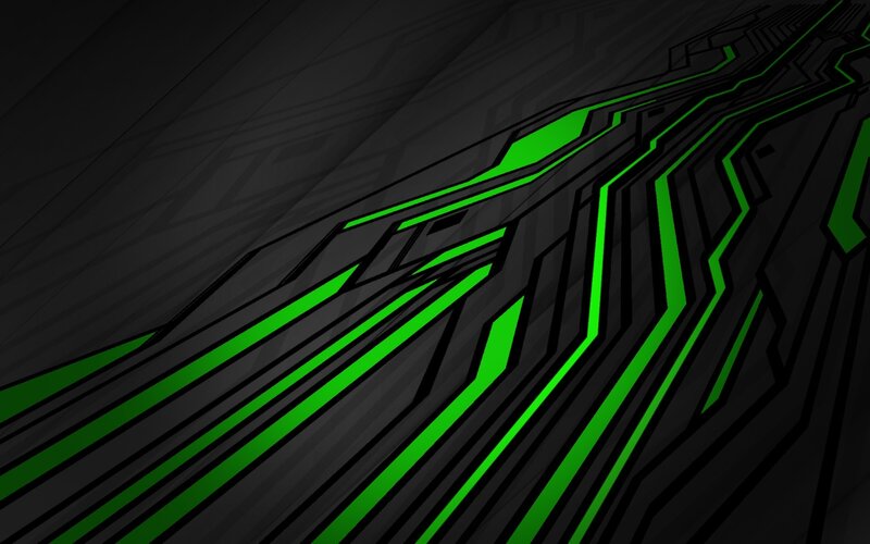 green circuit lines on black