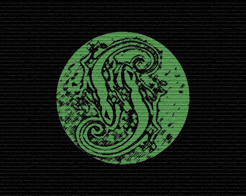 green circular logo with stylized design