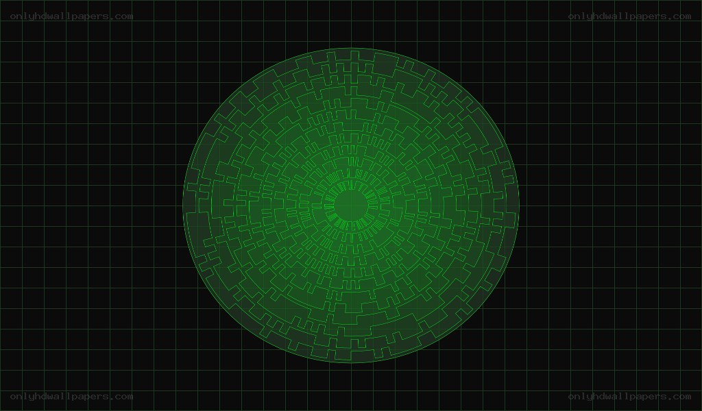 green circular pattern on grid