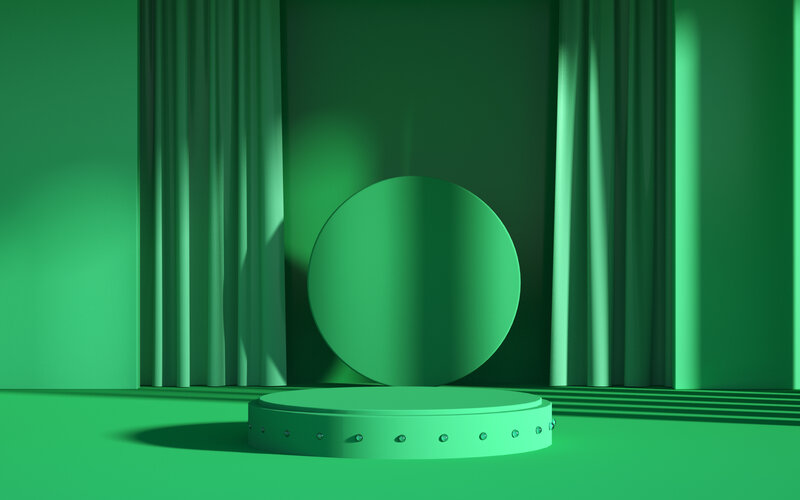 Green Circular Podium