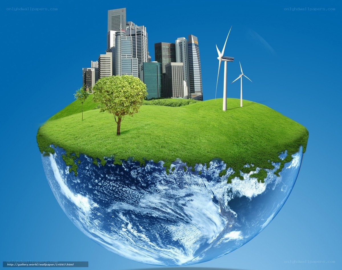 green city on a planet