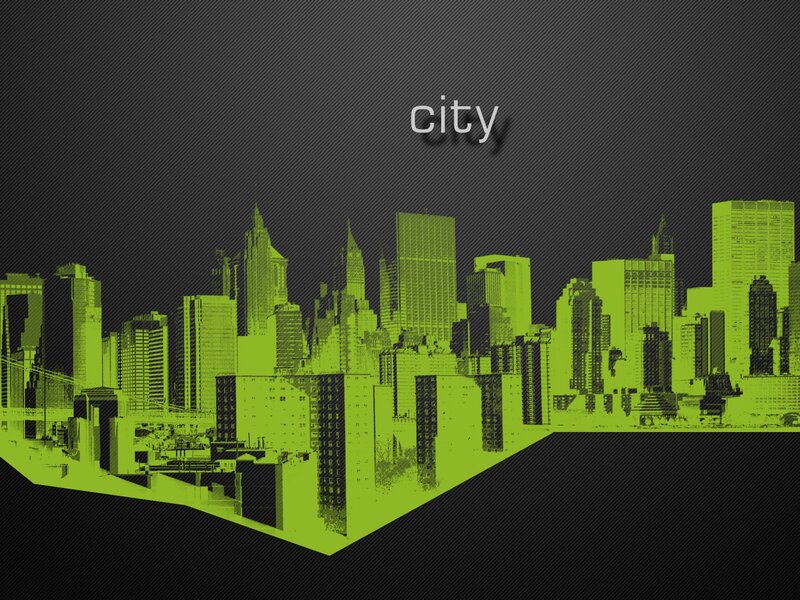 green city skyline silhouette